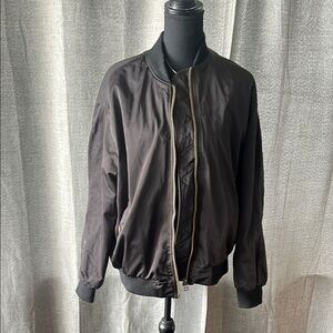 Barneys New York Black Bomber Jacket Varsity Style